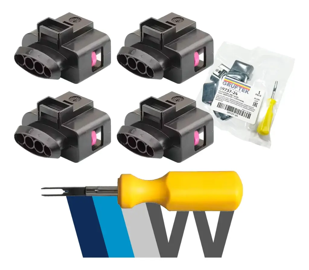 [4B0973724-GRUFTEK] KIT 4 CONECTORES BOBINAS + HERRAMIENTA